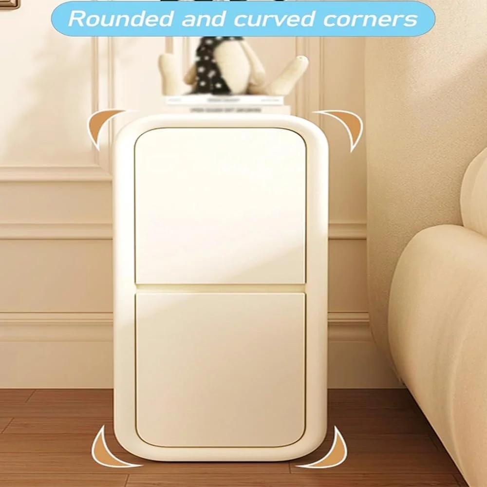 میز پاتختی مدرن Kutis با روکش چرم میکروفیبر، میز کنار تختی دارای 2 کشو، میز کنار مبلی چوبی سفید مناسب اتاق نشیمن و راهرو (بدون نیاز به نصب) میز پاتختی مدرن Kutis با روکش چرم میکروفیبر، میز کنار تختی دارای 2 کشو، میز کنار مبلی چوبی سفید مناسب اتاق نشیمن و راهرو (بدون نیاز به نصب)