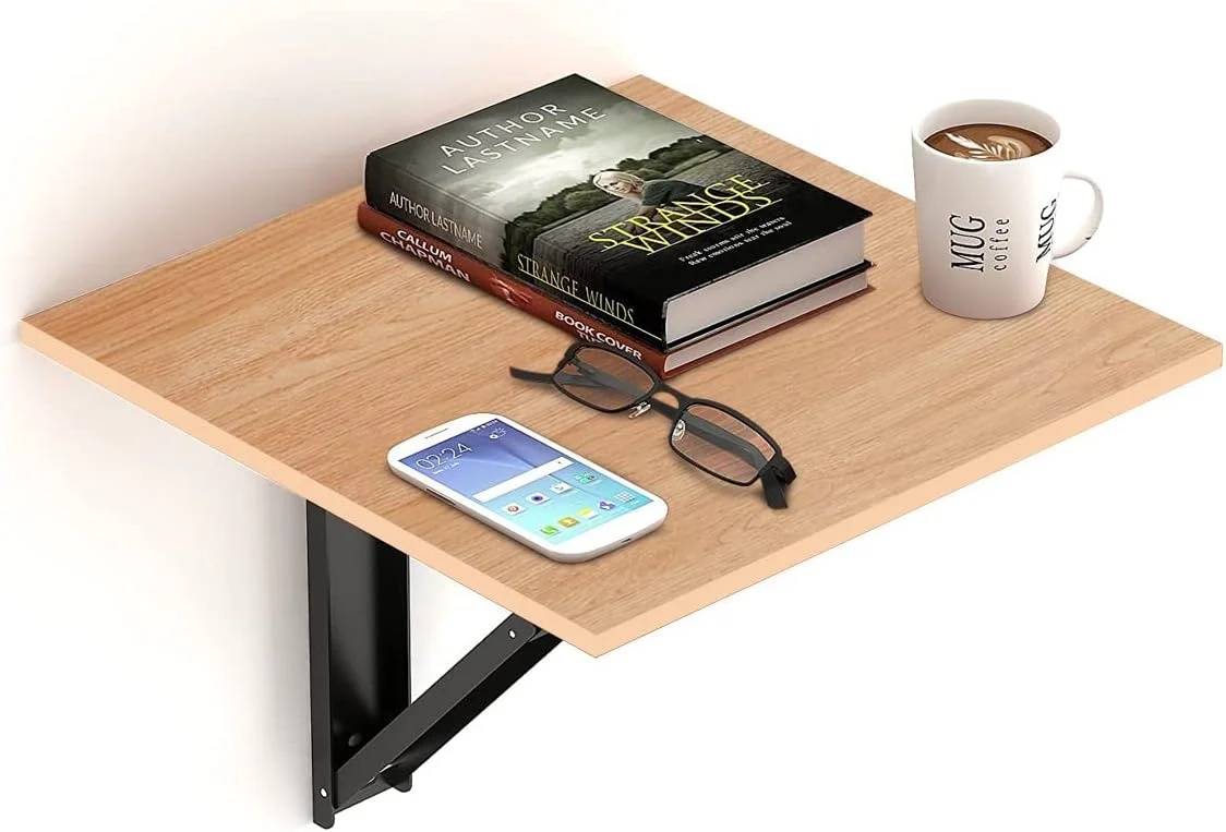 میز کنار تختی دیواری چوبی مهندسی شده Kawachi، میز تاشو کنار تخت، میز لپ تاپ کوچک برای اتاق نشیمن منزل، اتاق مطالعه، بژ میز کنار تختی دیواری چوبی مهندسی شده Kawachi، میز تاشو کنار تخت، میز لپ تاپ کوچک برای اتاق نشیمن منزل، اتاق مطالعه، بژ