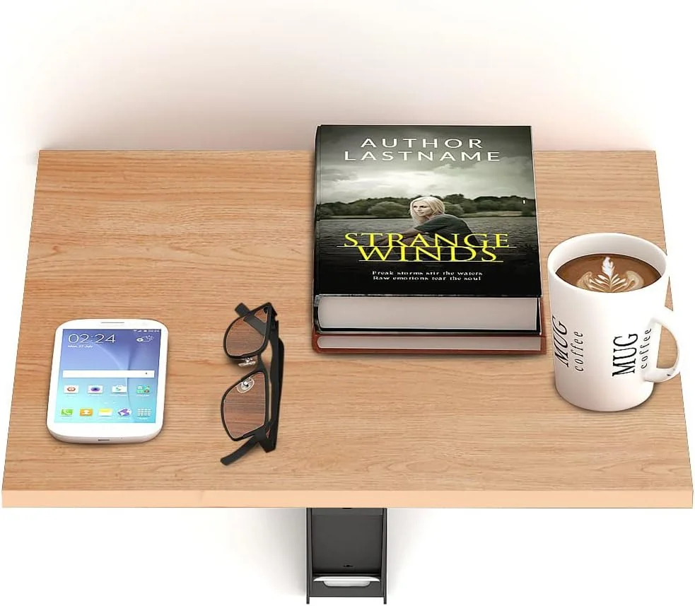 میز کنار تختی دیواری چوبی مهندسی شده Kawachi، میز تاشو کنار تخت، میز لپ تاپ کوچک برای اتاق نشیمن منزل، اتاق مطالعه، بژ میز کنار تختی دیواری چوبی مهندسی شده Kawachi، میز تاشو کنار تخت، میز لپ تاپ کوچک برای اتاق نشیمن منزل، اتاق مطالعه، بژ