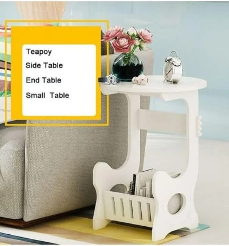 میز پاتختی چوبی سفید KUTIS - میز مطالعه گرد با قفسه کتاب داخلی - میز کنار مبلی کوچک برای ساعت، دکور و لوازم ضروری 55x55x65 سانتی متر میز پاتختی چوبی سفید KUTIS - میز مطالعه گرد با قفسه کتاب داخلی - میز کنار مبلی کوچک برای ساعت، دکور و لوازم ضروری 55x55x65 سانتی متر