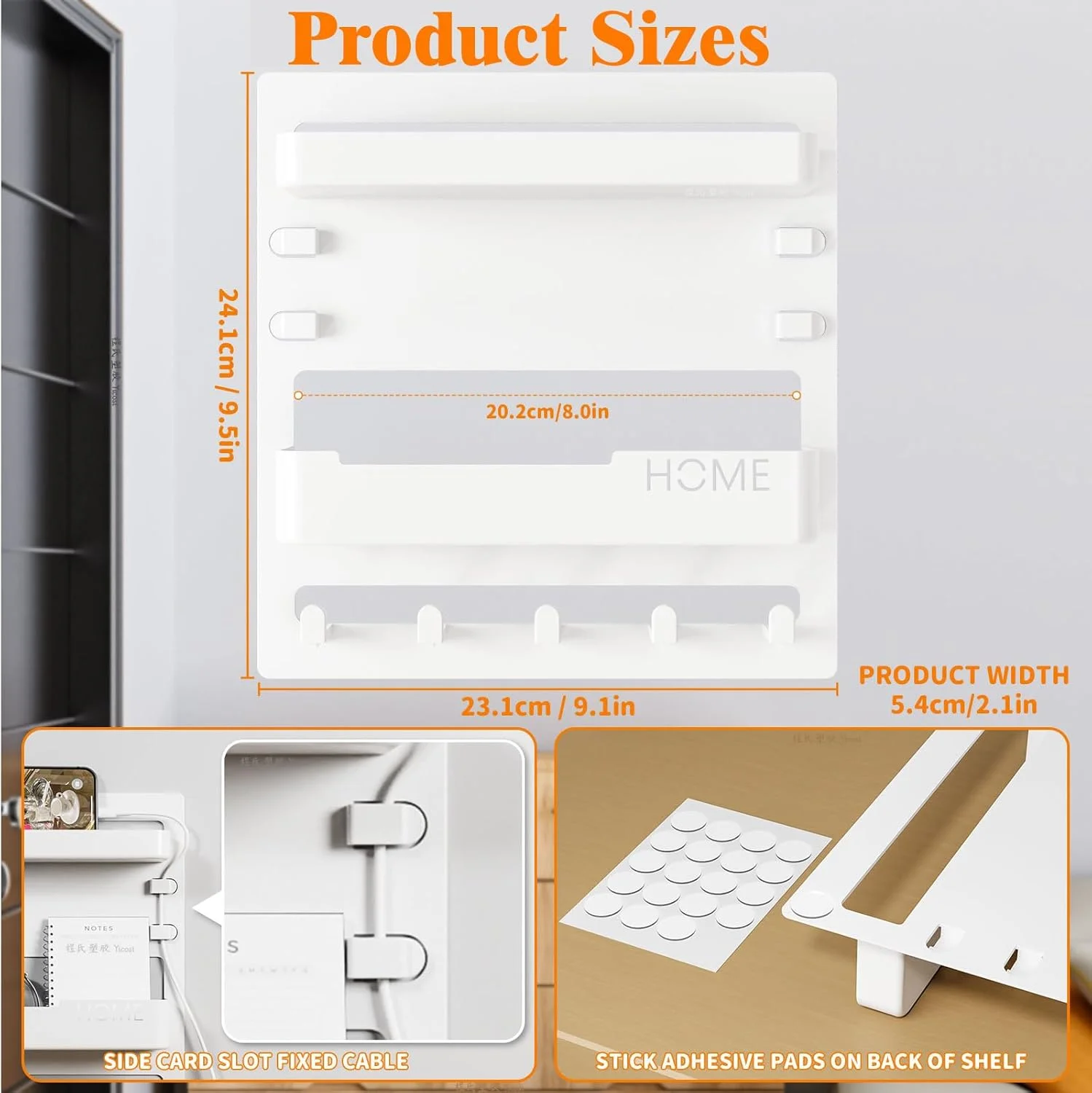 شلف شناور KUKUMAJI برای سازماندهی لوازم جانبی کنار تخت، نصب دیواری با چسب خودکار، دکوراسیون زیبای اتاق، وسایل جالب برای نگهداری و سازماندهی اتاق خواب، شلف کنار تختی دیواری
