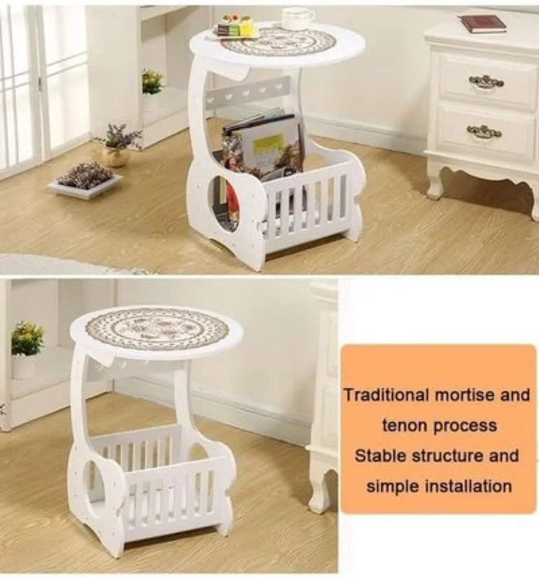 میز پاتختی چوبی سفید KUTIS - میز مطالعه گرد با قفسه کتاب داخلی - میز کنار مبلی کوچک برای ساعت، دکور و لوازم ضروری 55x55x65 سانتی متر میز پاتختی چوبی سفید KUTIS - میز مطالعه گرد با قفسه کتاب داخلی - میز کنار مبلی کوچک برای ساعت، دکور و لوازم ضروری 55x55x65 سانتی متر