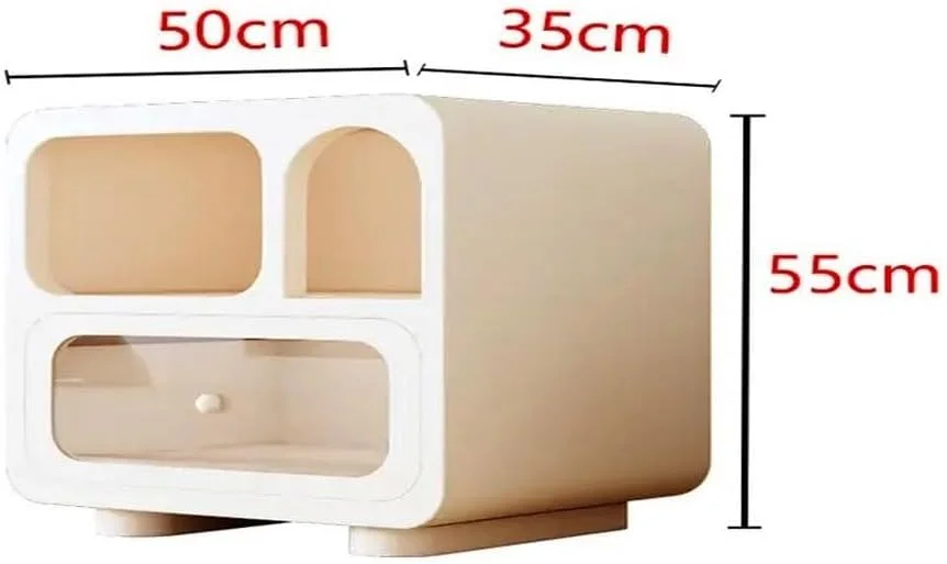 میز پاتختی چند منظوره گوشه گرد Kutis با طراحی خلاقانه - میز کنار تختی با دستگیره صاف و کشوی جلوی شیشه ای شفاف - میز عسلی مدرن برای اتاق خواب، اتاق نشیمن 50x35x55 سانتی متر میز پاتختی چند منظوره گوشه گرد Kutis با طراحی خلاقانه - میز کنار تختی با دستگیره صاف و کشوی جلوی شیشه ای شفاف - میز عسلی مدرن برای اتاق خواب، اتاق نشیمن 50x35x55 سانتی متر