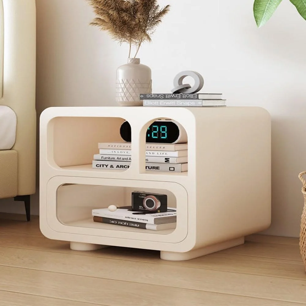 میز پاتختی چند منظوره گوشه گرد Kutis با طراحی خلاقانه - میز کنار تختی با دستگیره صاف و کشوی جلوی شیشه ای شفاف - میز عسلی مدرن برای اتاق خواب، اتاق نشیمن 50x35x55 سانتی متر میز پاتختی چند منظوره گوشه گرد Kutis با طراحی خلاقانه - میز کنار تختی با دستگیره صاف و کشوی جلوی شیشه ای شفاف - میز عسلی مدرن برای اتاق خواب، اتاق نشیمن 50x35x55 سانتی متر