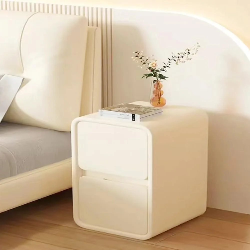 میز پاتختی مدرن Kutis با روکش چرم میکروفیبر، دارای 2 کشو، میز کنار تختی چوبی سفید، میز کنار مبل برای اتاق نشیمن و راهرو (بدون نیاز به نصب) میز پاتختی مدرن Kutis با روکش چرم میکروفیبر، دارای 2 کشو، میز کنار تختی چوبی سفید، میز کنار مبل برای اتاق نشیمن و راهرو (بدون نیاز به نصب)