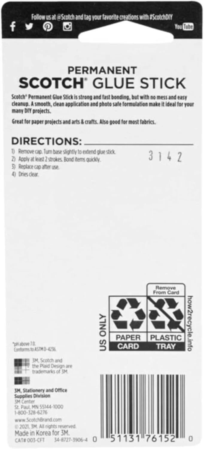 چسب ماتیکی اسکاچ، 40 گرم، 1 عددی، بدون اسید و ایمن برای عکس (003-CFT)