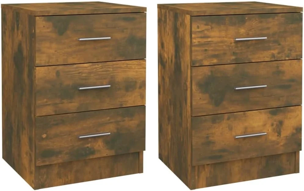 ویدا ایکس ال 2 عدد کابینت کنار تختی، مبلمان اتاق خواب، میز کنار تخت، میز تلفن، کابینت کشو تخت با فضای ذخیره سازی، چوب مهندسی شده بلوط دودی ویدا ایکس ال 2 عدد کابینت کنار تختی، مبلمان اتاق خواب، میز کنار تخت، میز تلفن، کابینت کشو تخت با فضای ذخیره سازی، چوب مهندسی شده بلوط دودی