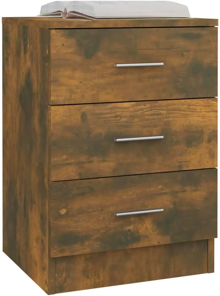 ویدا ایکس ال 2 عدد کابینت کنار تختی، مبلمان اتاق خواب، میز کنار تخت، میز تلفن، کابینت کشو تخت با فضای ذخیره سازی، چوب مهندسی شده بلوط دودی ویدا ایکس ال 2 عدد کابینت کنار تختی، مبلمان اتاق خواب، میز کنار تخت، میز تلفن، کابینت کشو تخت با فضای ذخیره سازی، چوب مهندسی شده بلوط دودی