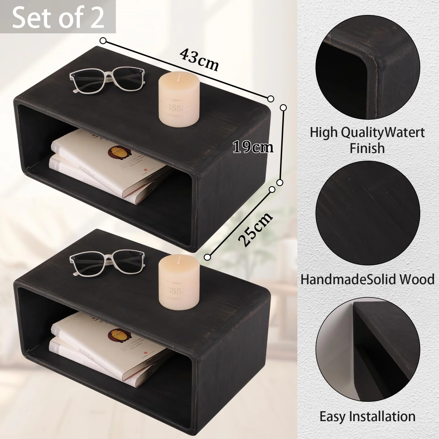 میز کنار تختی شناور چوبی WDSHIYI، میز کنار تختی شناور چوبی مدرن برای اتاق خواب، میزهای کنار تخت برای اتاق خواب، اتاق نشیمن، دفتر کار، دکوراسیون منزل میز کنار تختی شناور چوبی WDSHIYI، میز کنار تختی شناور چوبی مدرن برای اتاق خواب، میزهای کنار تخت برای اتاق خواب، اتاق نشیمن، دفتر کار، دکوراسیون منزل