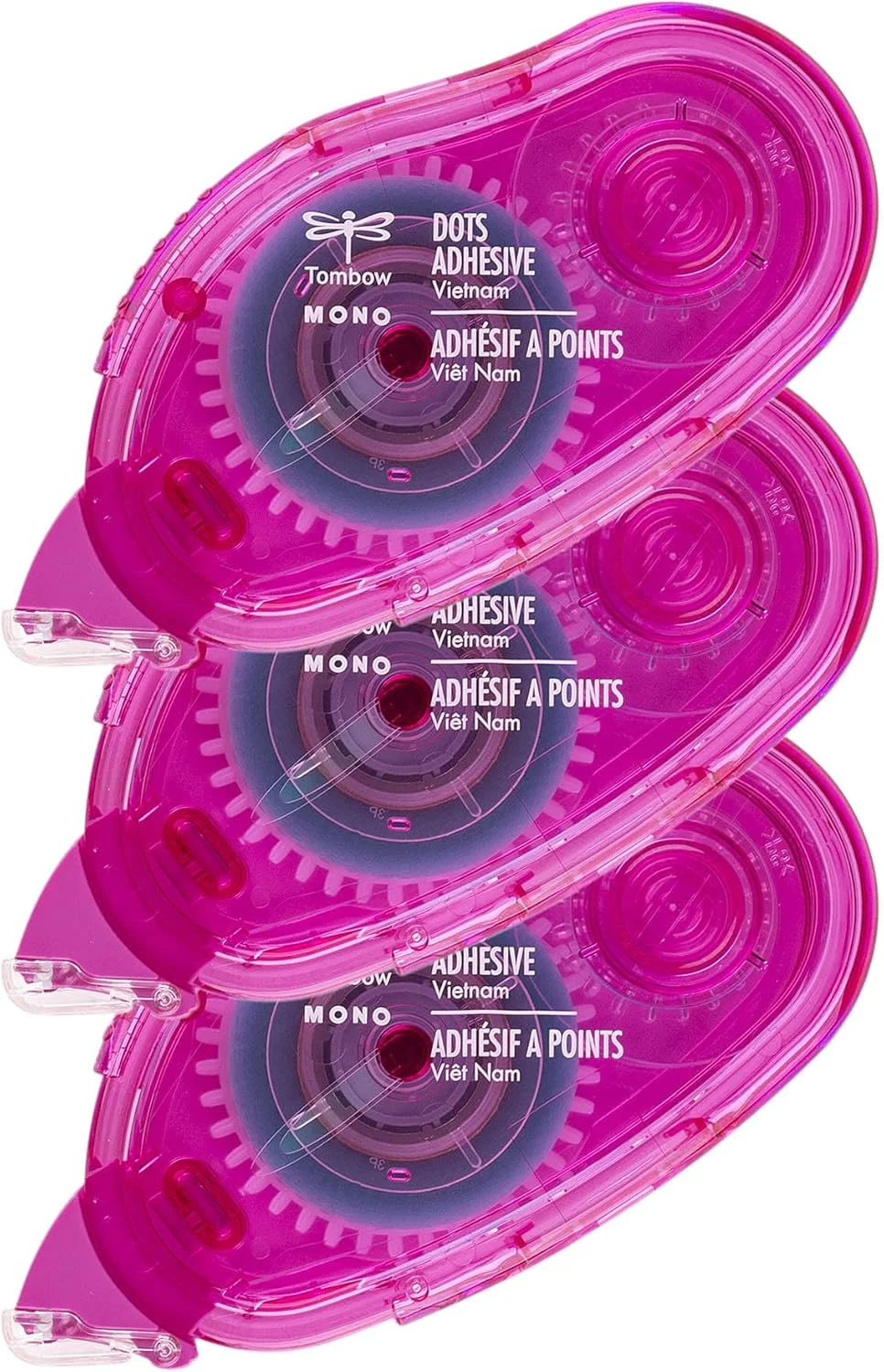 مجموعه 3 عددی چسب نواری Tombow 62149 Mono، استفاده آسان و روان، چند رنگ، بسته اقتصادی