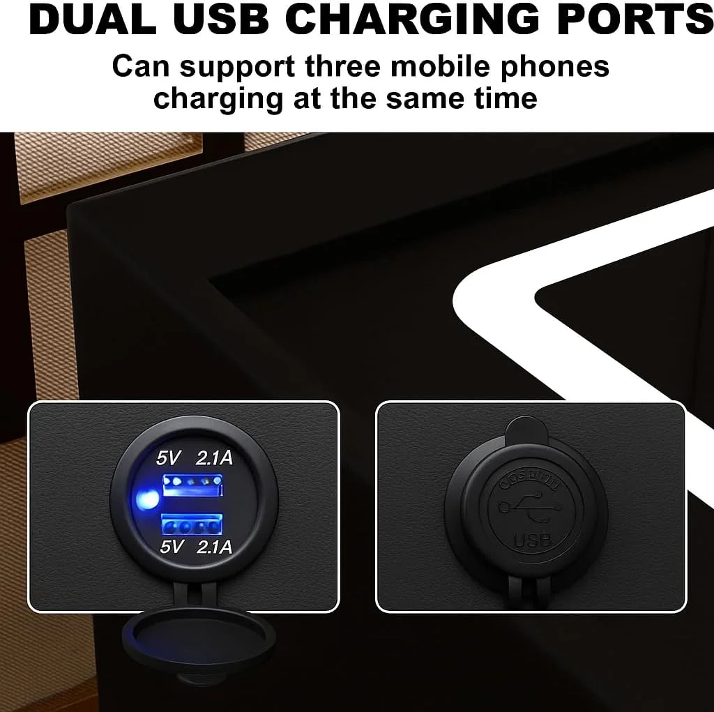 میز پاتختی هوشمند VITAL با ایستگاه شارژ بیسیم، پورتهای USB و بلندگوی بلوتوث | میز کنار تختی مدرن با 2 کشو، نورپردازی LED سه رنگ قابل تنظیم | میز کنار مبلی اتاق خواب و نشیمن | مشکی میز پاتختی هوشمند VITAL با ایستگاه شارژ بیسیم، پورتهای USB و بلندگوی بلوتوث | میز کنار تختی مدرن با 2 کشو، نورپردازی LED سه رنگ قابل تنظیم | میز کنار مبلی اتاق خواب و نشیمن | مشکی