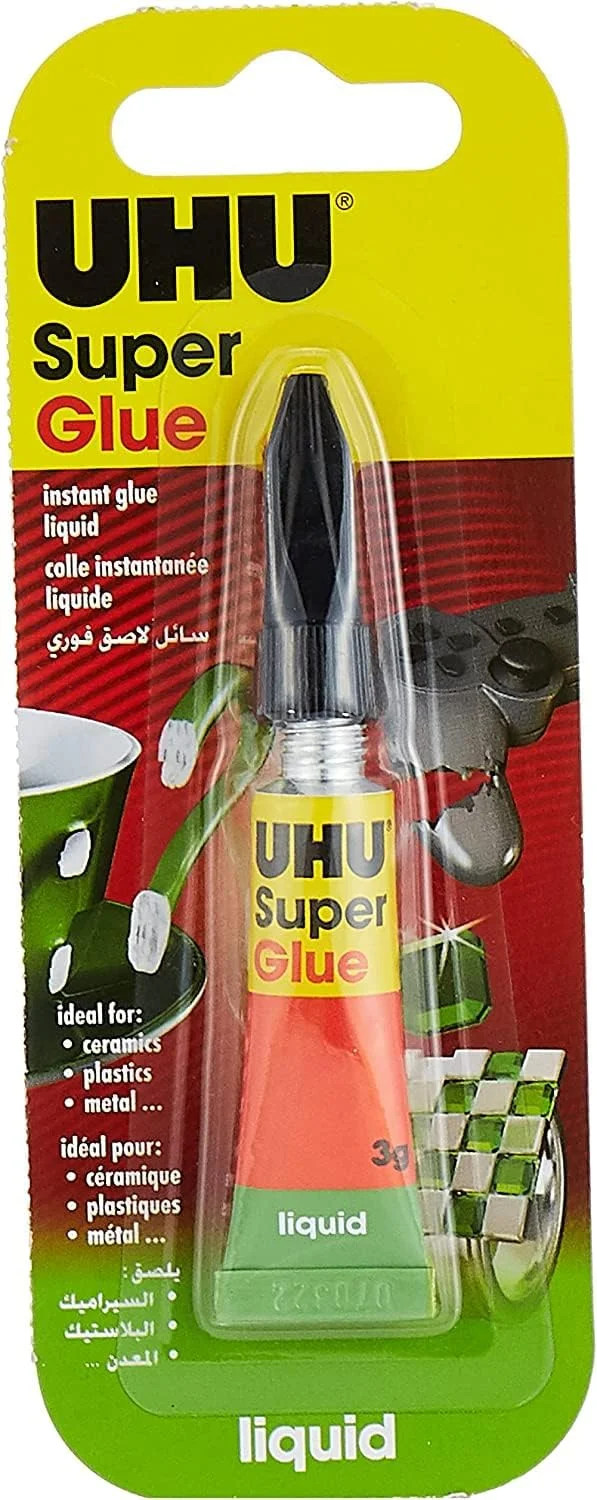 چسب قطره ای سوپر گلو UHU مایع 3 گرمی (بسته 3 عددی)