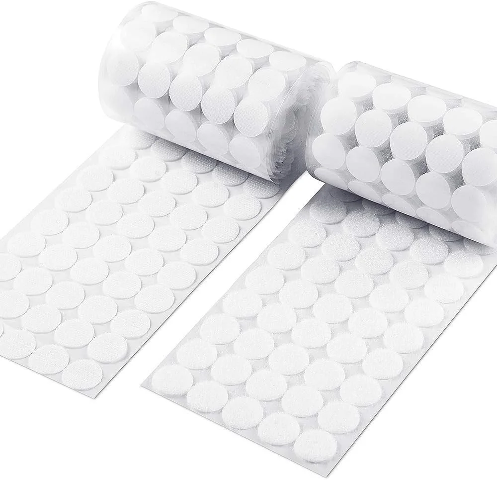 1000 عدد (500 جفت) سکه های چسبی با قطر 20 میلی متر Vkey، نوار های دایره ای چسب دار پشت چسبی، سفید