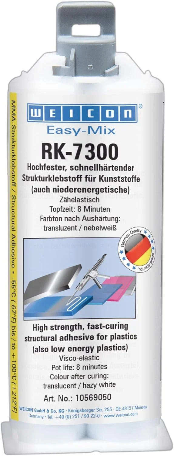 چسب اکریلیک ساختاری WEICON Easy-Mix RK-7300 با حجم 50 گرم برای پلاستیک ها و EPDM