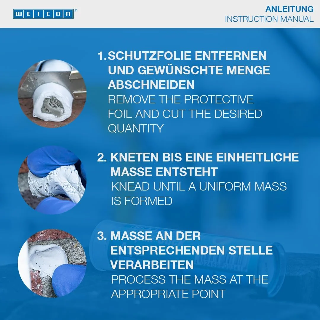 چسب تعمیراتی استیل WEICON، 115 گرمی، چسب اپوکسی رزین مخصوص دو جزئی برای تعمیرات استیل و موارد مشابه. فلزات، محفظه ها، ظروف چسب تعمیراتی استیل WEICON، 115 گرمی، چسب اپوکسی رزین مخصوص دو جزئی برای تعمیرات استیل و موارد مشابه. فلزات، محفظه ها، ظروف