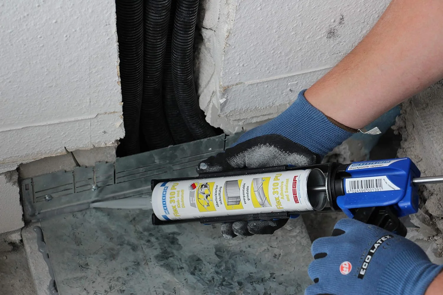 چسب پلی یورتان WEICON Flex 310 PU | 300 میلی لیتر | مشکی | چسب مونتاژ و درزگیر برای چوب، فلز و غیره