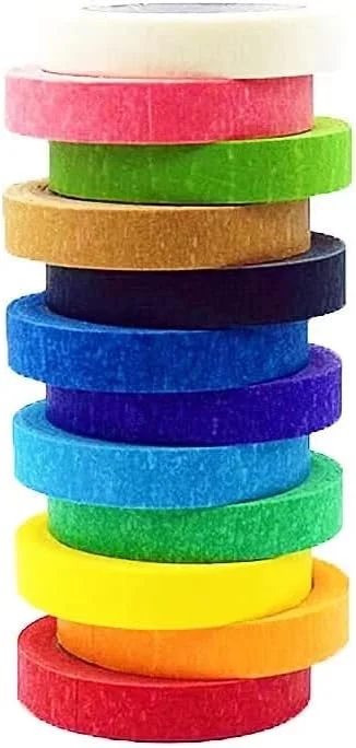 نوار چسب کاغذی رنگی Zo.Yehaa، 12 رول نوار نقاشی رنگی، نوار هنری کاردستی DIY، نوار کاغذی تزئینی برای کودکان هنرمند معلمان مدرسه کلاس درس برچسب زدن پیش نویس اسکرپ بوک، 1.27 سانتی متر x 10 متر