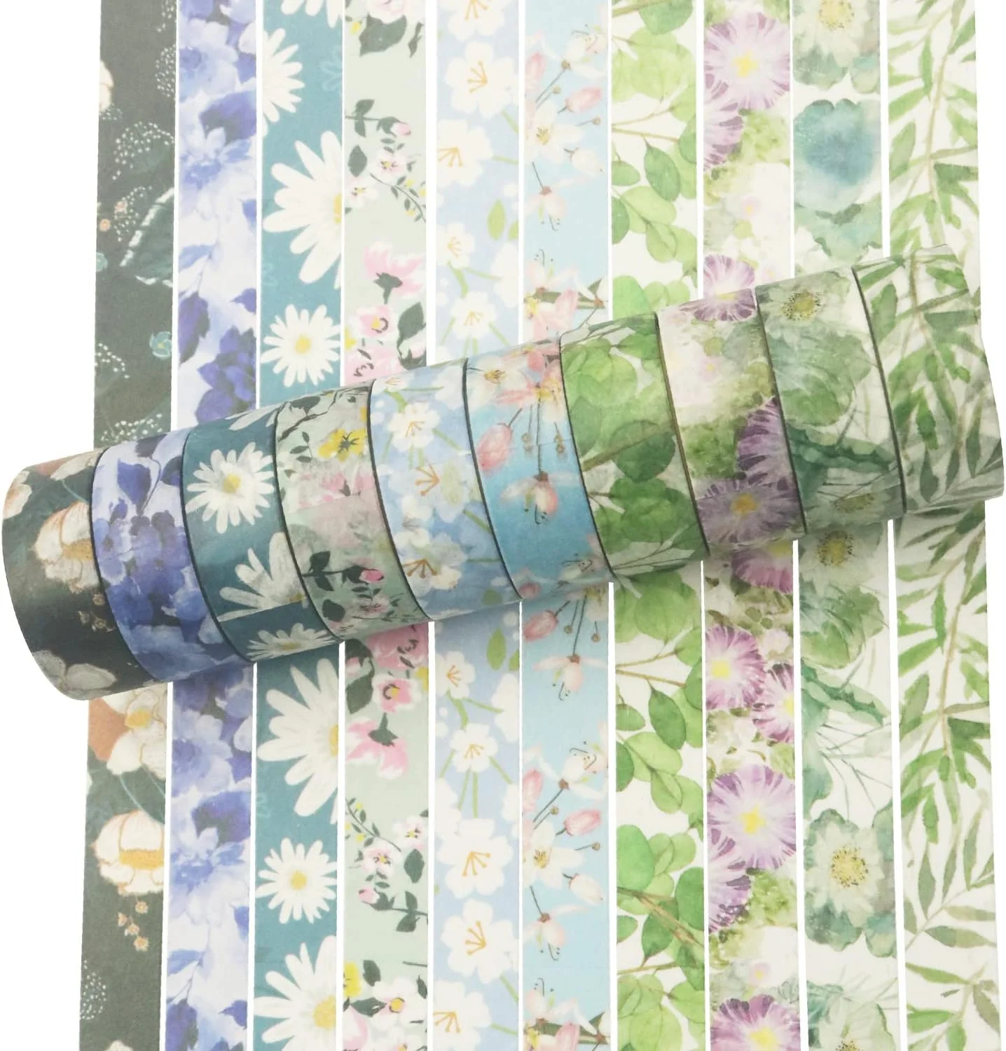 مجموعه نوار چسب واشی YUBBAEX، لوازم صنایع دستی تزئینی برای DIY، بولت ژورنال، صنایع دستی، بسته بندی هدیه، اسکرپ بوک (تن سرد)