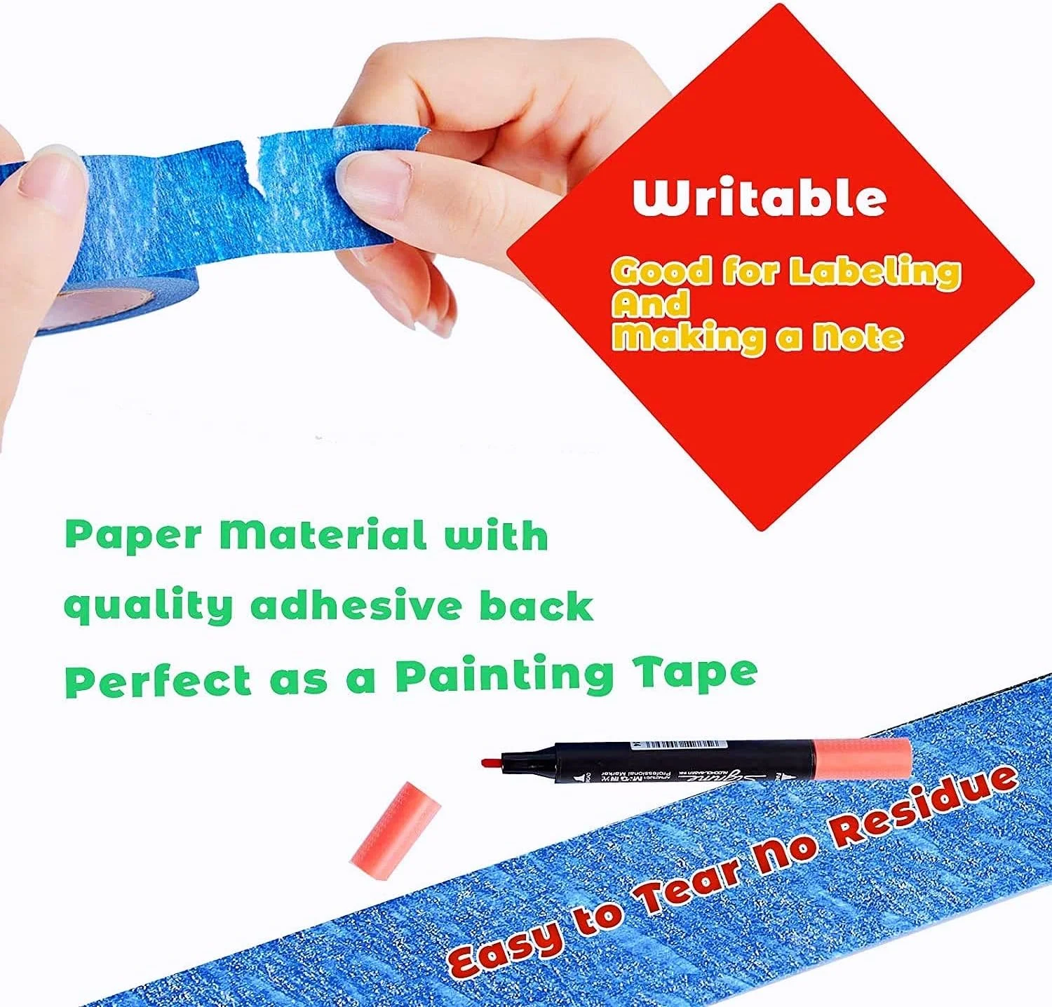 نوار چسب کاغذی رنگی Zo.Yehaa، 12 رول نوار نقاشی رنگی، نوار هنری کاردستی DIY، نوار کاغذی تزئینی برای کودکان هنرمند معلمان مدرسه کلاس درس برچسب زدن پیش نویس اسکرپ بوک، 1.27 سانتی متر x 10 متر