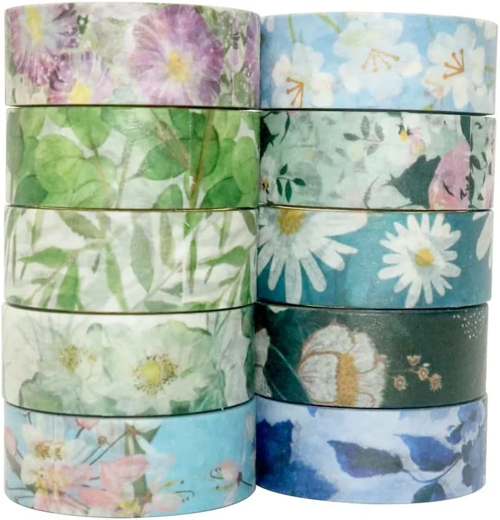 مجموعه نوار چسب واشی YUBBAEX، لوازم صنایع دستی تزئینی برای DIY، بولت ژورنال، صنایع دستی، بسته بندی هدیه، اسکرپ بوک (تن سرد)