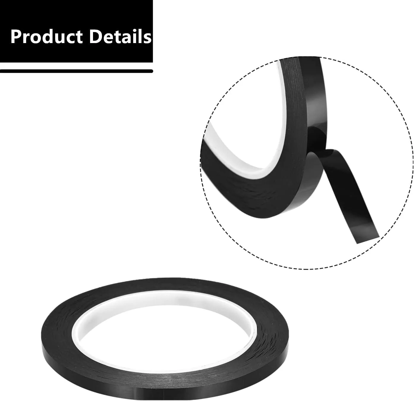 نوار نمودار زلیا 4 عددی، وینیل خود چسب تخته وایت برد 6 میلی متر * 50 متر برای خط کشی تخته پاک کن خشک (مشکی)