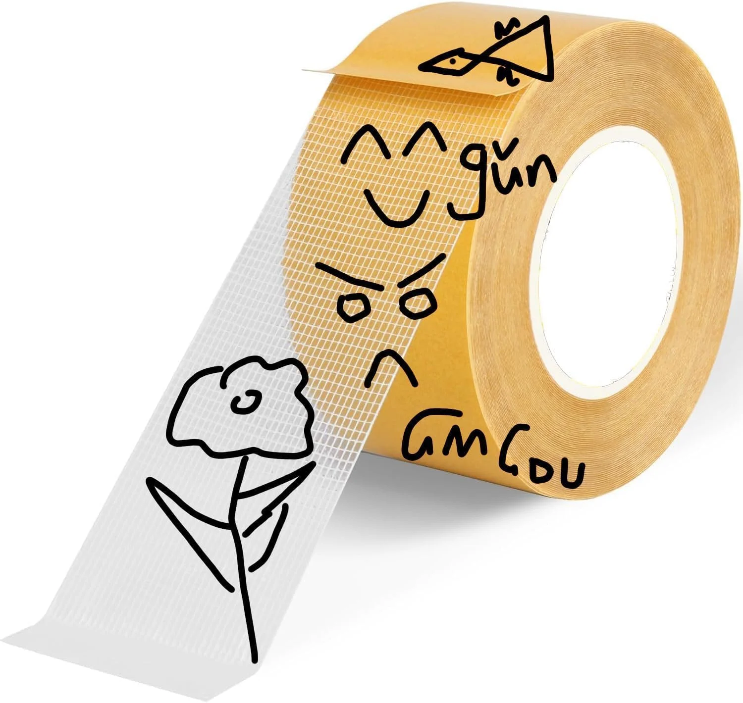 نوار چسب دو طرفه Ybaier فوق قوی، 5 سانتیمتر در 20 متر، چسب دیواری قوی با چسبندگی بالا و توری فایبرگلاس، نوار شفاف فوق العاده چسبنده و مقاوم، نوار نصب آسان