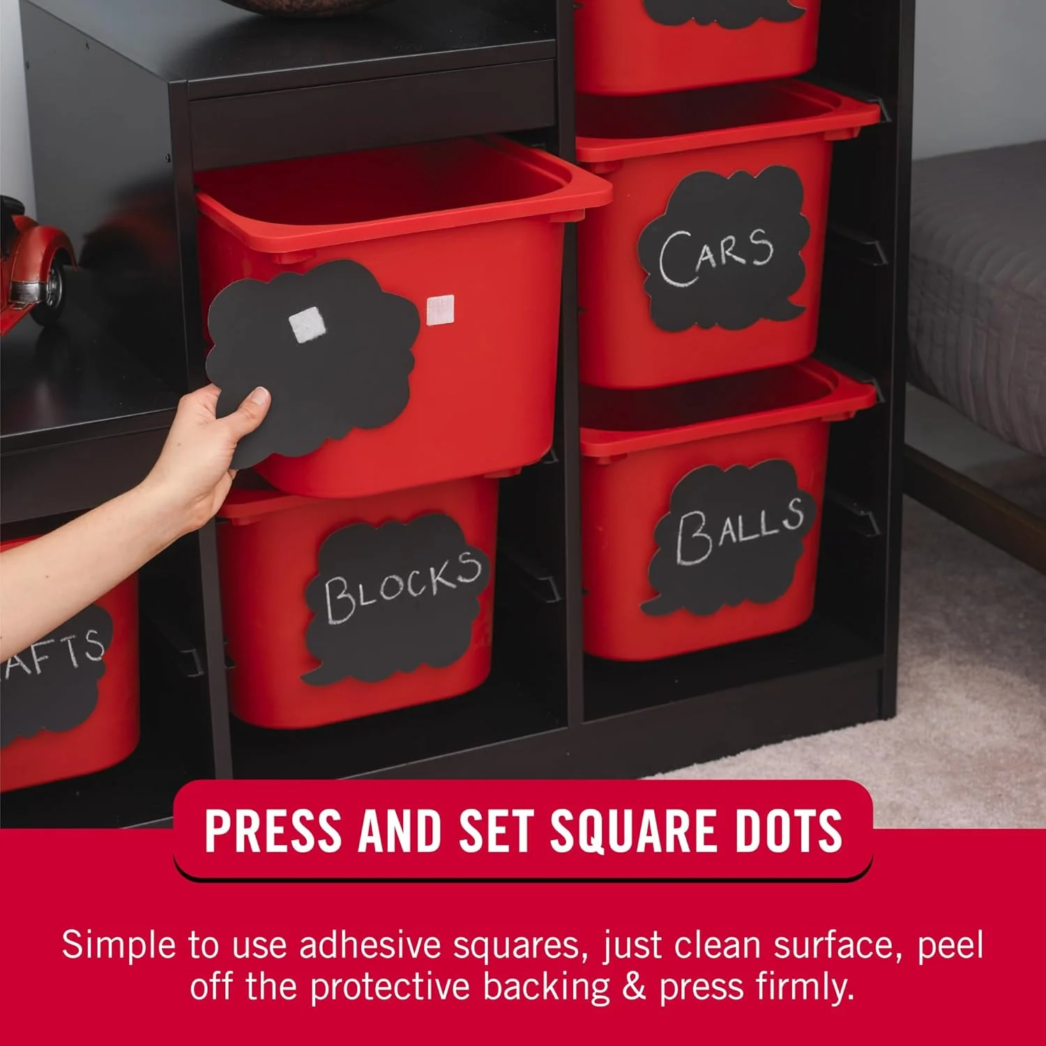 مربع‌های چسبی برند VELCRO، بسته‌ی 100 عددی، 7/8 اینچ، سفید، نوار چسب برای سازماندهی اداری، دکوراسیون کلاس درس، تابلوهای لمینت شده