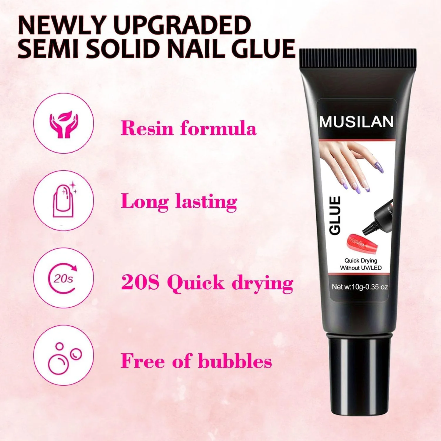 چسب ژل ناخن ارتقا یافته جدید با کیت ریموور، چسب ناخن نیمه جامد فوق العاده قوی و ماندگار برای ناخن مصنوعی، ریموور خشک شونده سریع بدون نیاز به لامپ UV، کیت ناخن های اکریلیک مصنوعی 12 عددی