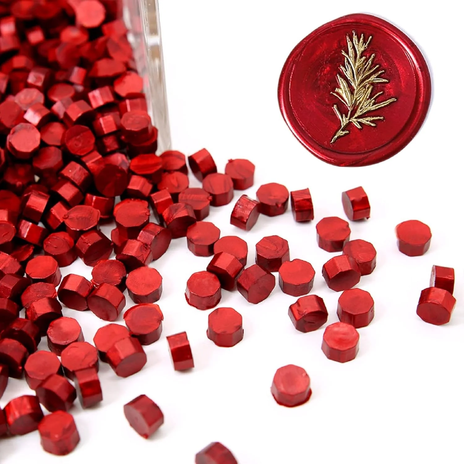 دانه های موم لاک مهر و موم کننده جعبه ای زرشکی شرابی متالیک UNIQOOO Arts & Crafts، 180 عددی، مناسب برای تزئین کارت های کریسمس، پاکت نامه، دعوتنامه عروسی، بسته بندی شراب، ایده هدیه