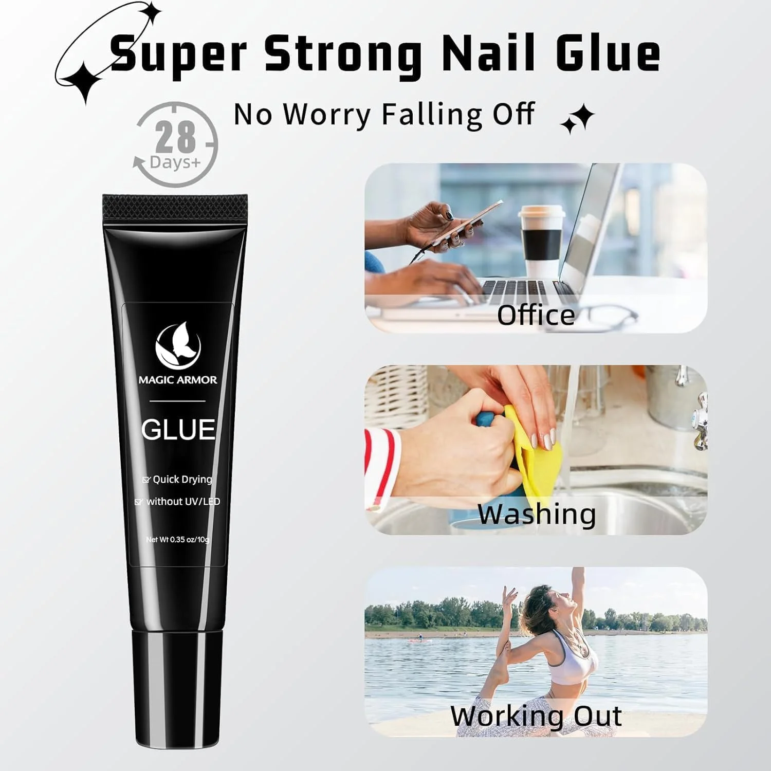 چسب ژل ناخن ارتقا یافته و پاک کننده سریع چسب ناخن، چسب ناخن جدید بدون نیاز به لامپ UV برای ناخن های مصنوعی، فوق العاده قوی برای نوک ناخن ها، به راحتی چسب ناخن را پاک می کند، ماندگاری طولانی، کیت چسب ناخن اکریلیک مصنوعی