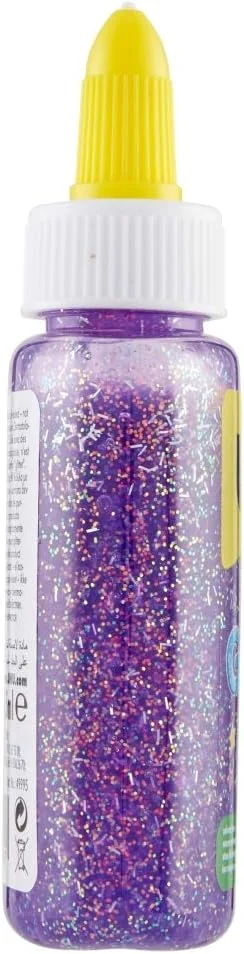 چسب اکلیلی بنفش UHU، 88.5 میلی لیتر، جلوه های اکلیلی درخشان برای کاردستی، اسلایم، تزئین و طراحی خلاقانه، ایمن - تست شده از نظر پوستی، بطری نرم با نوک دقیق