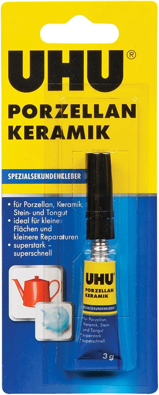 چسب قطره ای مخصوص UHU 47695، مناسب برای چینی، سفال، تیوب 3 گرمی