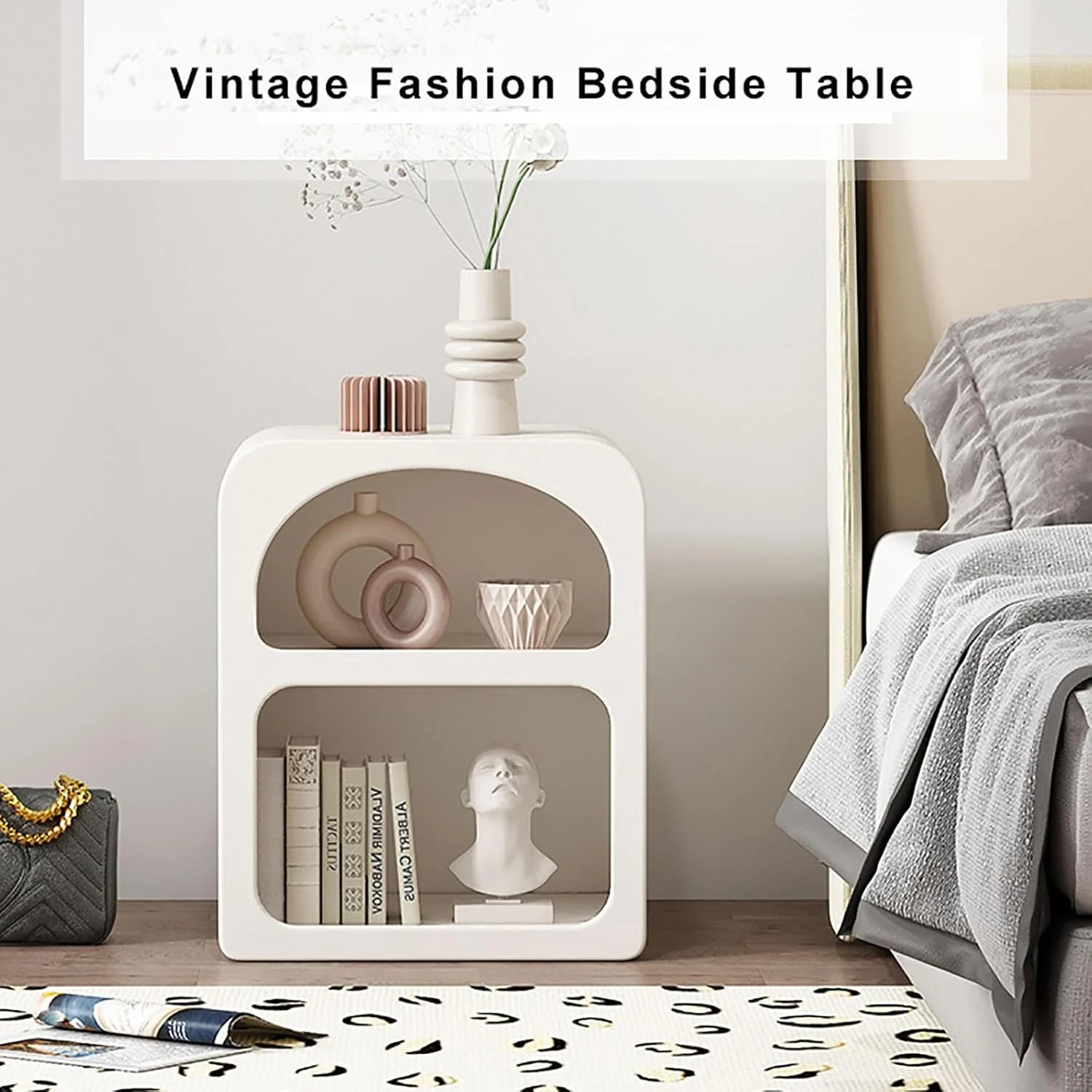 میز کنار تختی ZMNXAS مدل Cave، میز کنار تخت خواب مدرن و ساده، میز انتهایی با فضای ذخیره سازی باز برای خانه، لوازم جانبی اتاق خواب، دفتر، اتاق نشیمن میز کنار تختی ZMNXAS مدل Cave، میز کنار تخت خواب مدرن و ساده، میز انتهایی با فضای ذخیره سازی باز برای خانه، لوازم جانبی اتاق خواب، دفتر، اتاق نشیمن