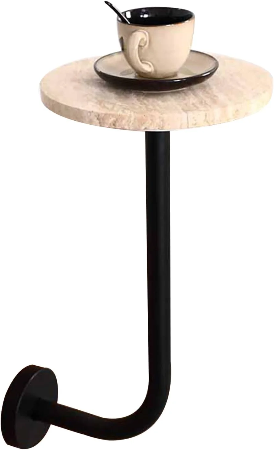 میز عسلی گرد مدرن Xering با رویه تراورتن، میز جانبی/پایه گلدان برای ورودی بالکن، میز کنار تختی دیواری میز عسلی گرد مدرن Xering با رویه تراورتن، میز جانبی/پایه گلدان برای ورودی بالکن، میز کنار تختی دیواری