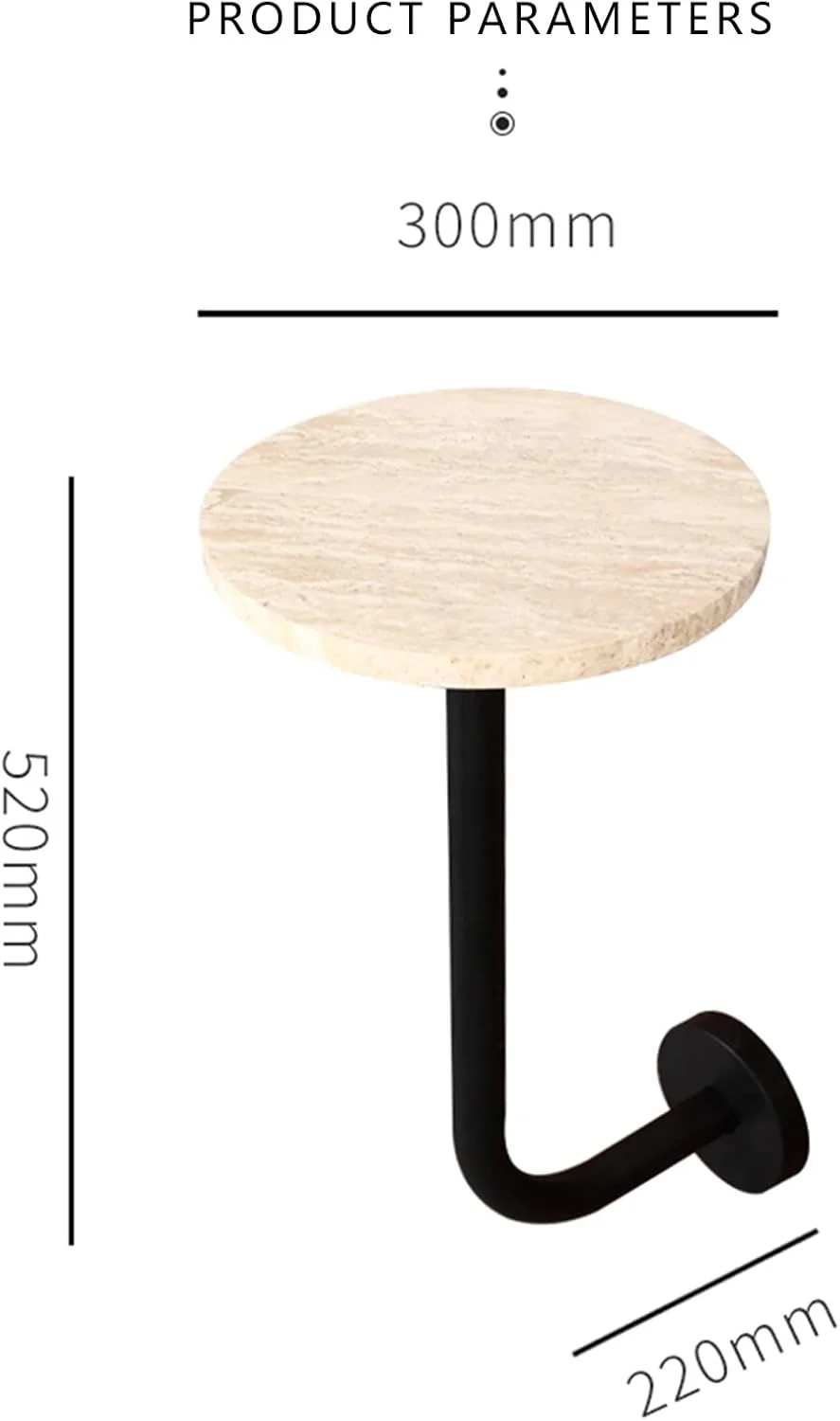 میز عسلی گرد مدرن Xering با رویه تراورتن، میز جانبی/پایه گلدان برای ورودی بالکن، میز کنار تختی دیواری میز عسلی گرد مدرن Xering با رویه تراورتن، میز جانبی/پایه گلدان برای ورودی بالکن، میز کنار تختی دیواری