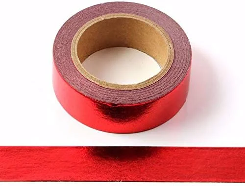 نوار چسب واشی فویلی یکدست Syntego، تزئینی، خود چسب، 15 میلی متر × 10 متر (قرمز) نوار چسب واشی فویلی یکدست Syntego، تزئینی، خود چسب، 15 میلی متر × 10 متر (قرمز)