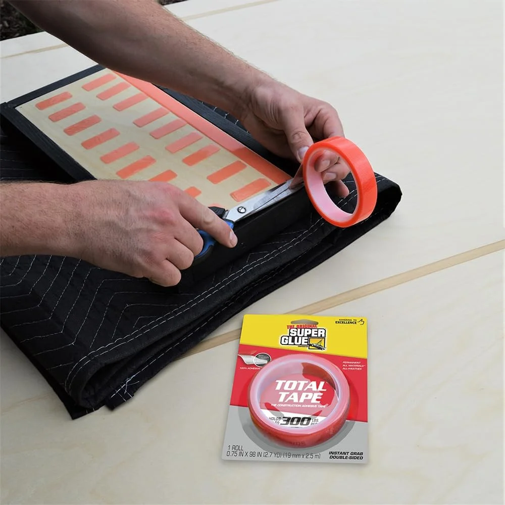 چسب فوق العاده، رول نوار توتال، چسب ساختمانی قوی داخلی و خارجی، نگهدارنده 300 پوند در هر رول، اتصال دائمی، مناسب برای تمام شرایط آب و هوایی، تقویت شده با مش، نوار دو طرفه با کاربری آسان