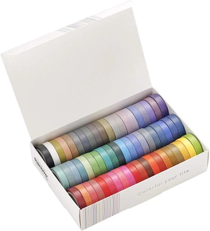 استوبوک 60 رول نوار کاغذی واشی پایه، رنگ های خالص متنوع، برچسب های نوار شیک، بسته بندی هدیه، نوار کاغذی صنایع دستی DIY، دکور استوبوک 60 رول نوار کاغذی واشی پایه، رنگ های خالص متنوع، برچسب های نوار شیک، بسته بندی هدیه، نوار کاغذی صنایع دستی DIY، دکور