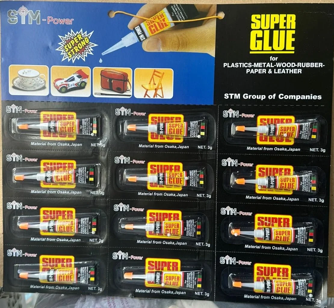 چسب قطره ای سوپر STM-Power 3 گرمی بسته 12 عددی