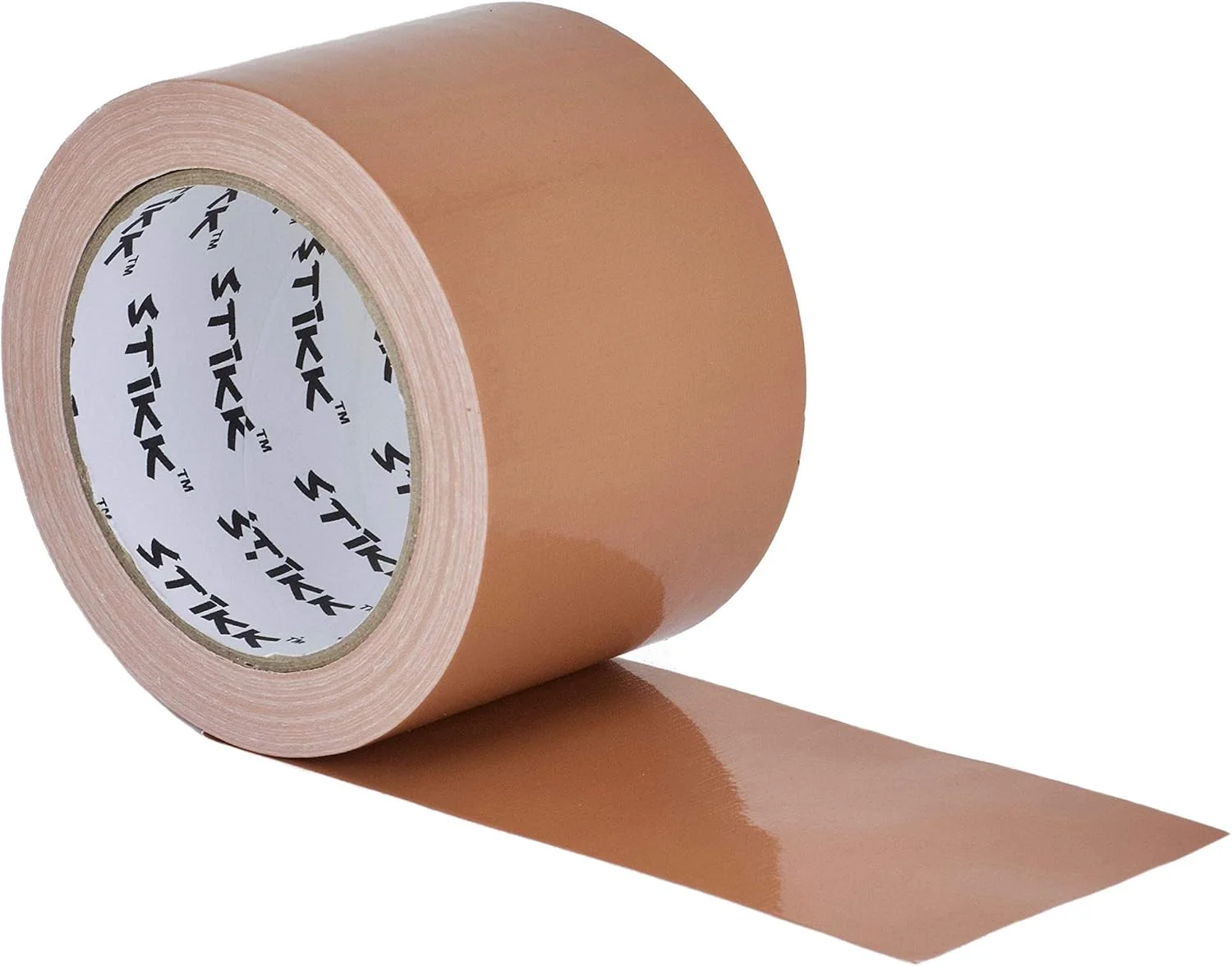 نوار چسب لوله ای ضخیم و سنگین STIKK، 3 اینچ در 25 یارد، 7.5 میل، رنگ قهوه ای مایل به زرد، با روکش پلی اتیلن مقاوم در برابر آب و هوا (72 میلی متر)