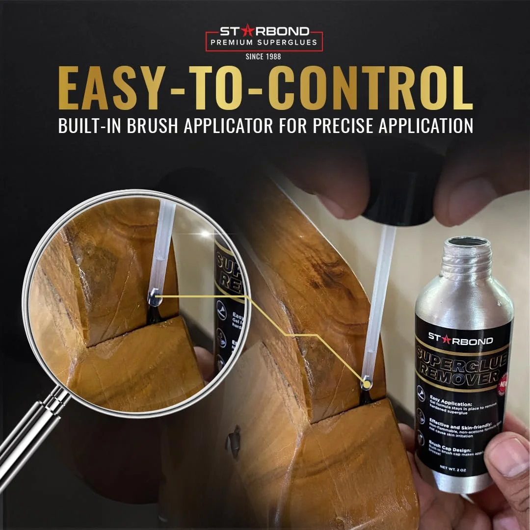 محلول پاک کننده چسب قطره ای استارباند، 2 اونس، به همراه برس