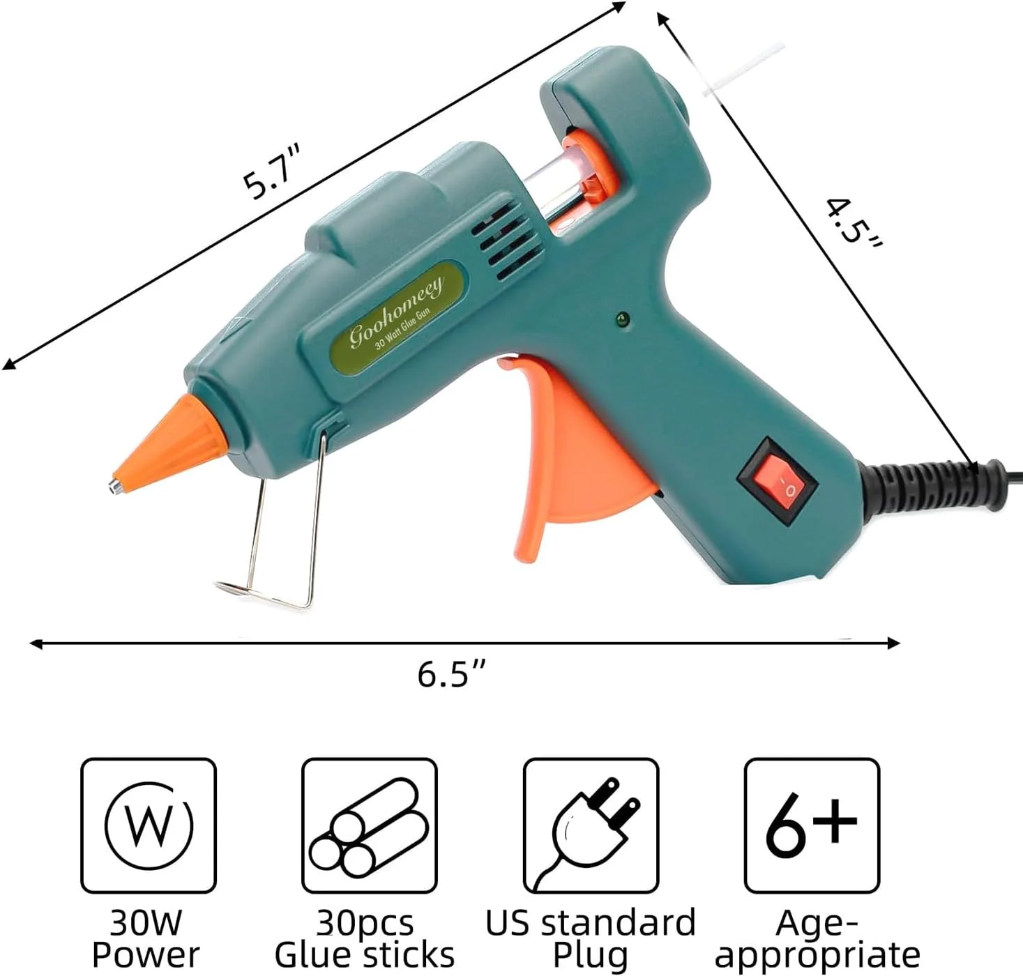 تفنگ چسب حرارتی 20 وات به همراه 50 عدد چسب حرارتی، کیت تفنگ چسب حرارتی کوچک، ابزار چسباندن همه چیز - ابزار کاردستی، چوب، پلاستیک، کاغذ، خانه، مدرسه، هنر (20 وات سبز + 50 عدد چسب)