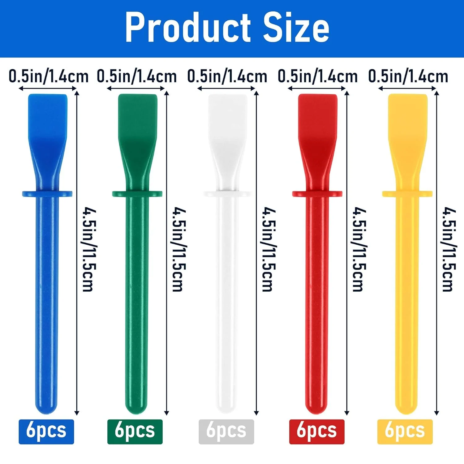 30 عدد پخش کننده چسب، چوب های رنگی پلی پروپیلن برای پخش یکنواخت چسب، کاردک های رنگ آمیزی برای ابزار کاردستی چرمی هنری DIY دست ساز