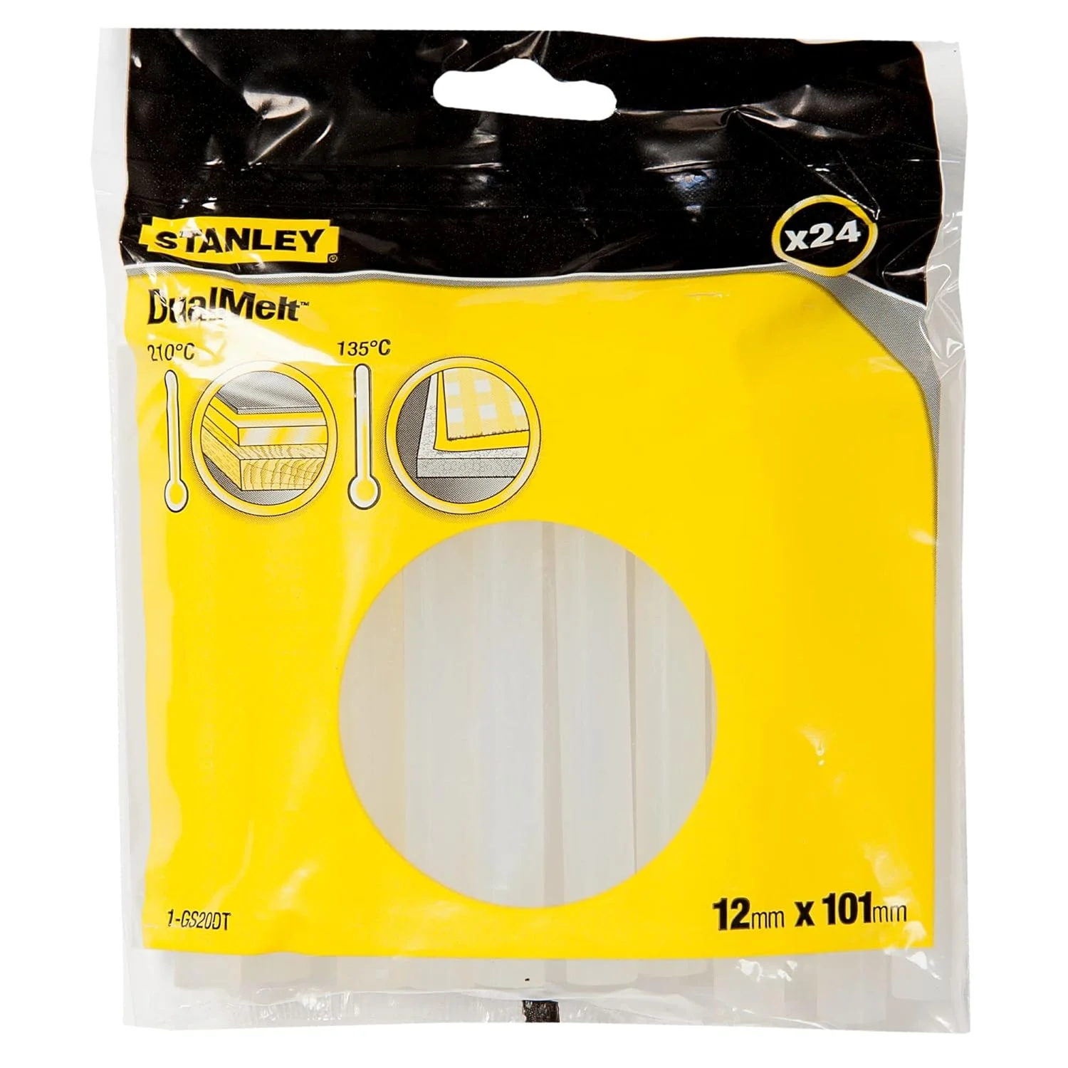 چسب حرارتی دو دمای استنلی 1-GS20DT، 12 میلی متر در 101 میلی متر، بسته 24 عددی