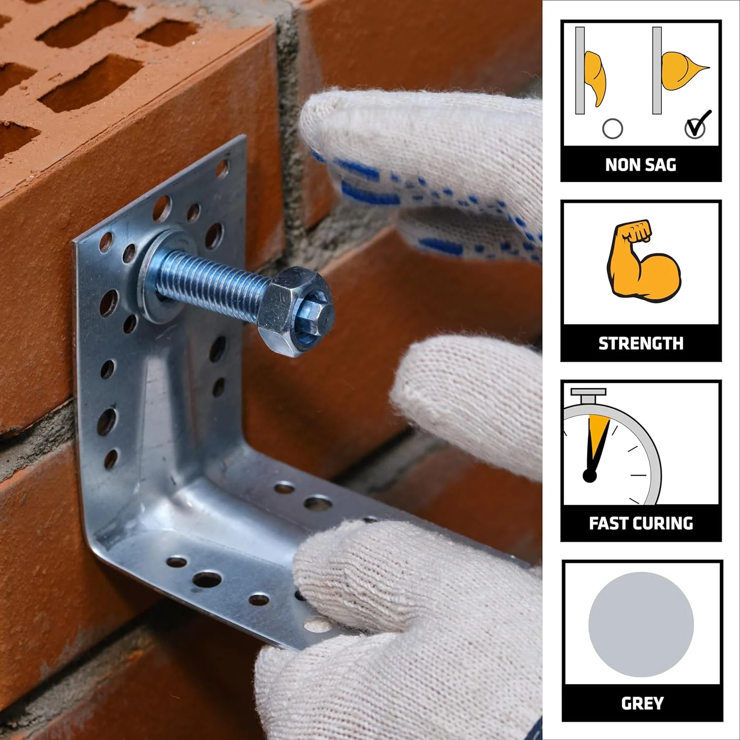 چسب لنگر SIKA برای ظرفیت بار متوسط تا زیاد - Sika Anchorfix-2+ Tropical - خاکستری - استحکام باند عالی - کارتریج 300 میلی لیتری