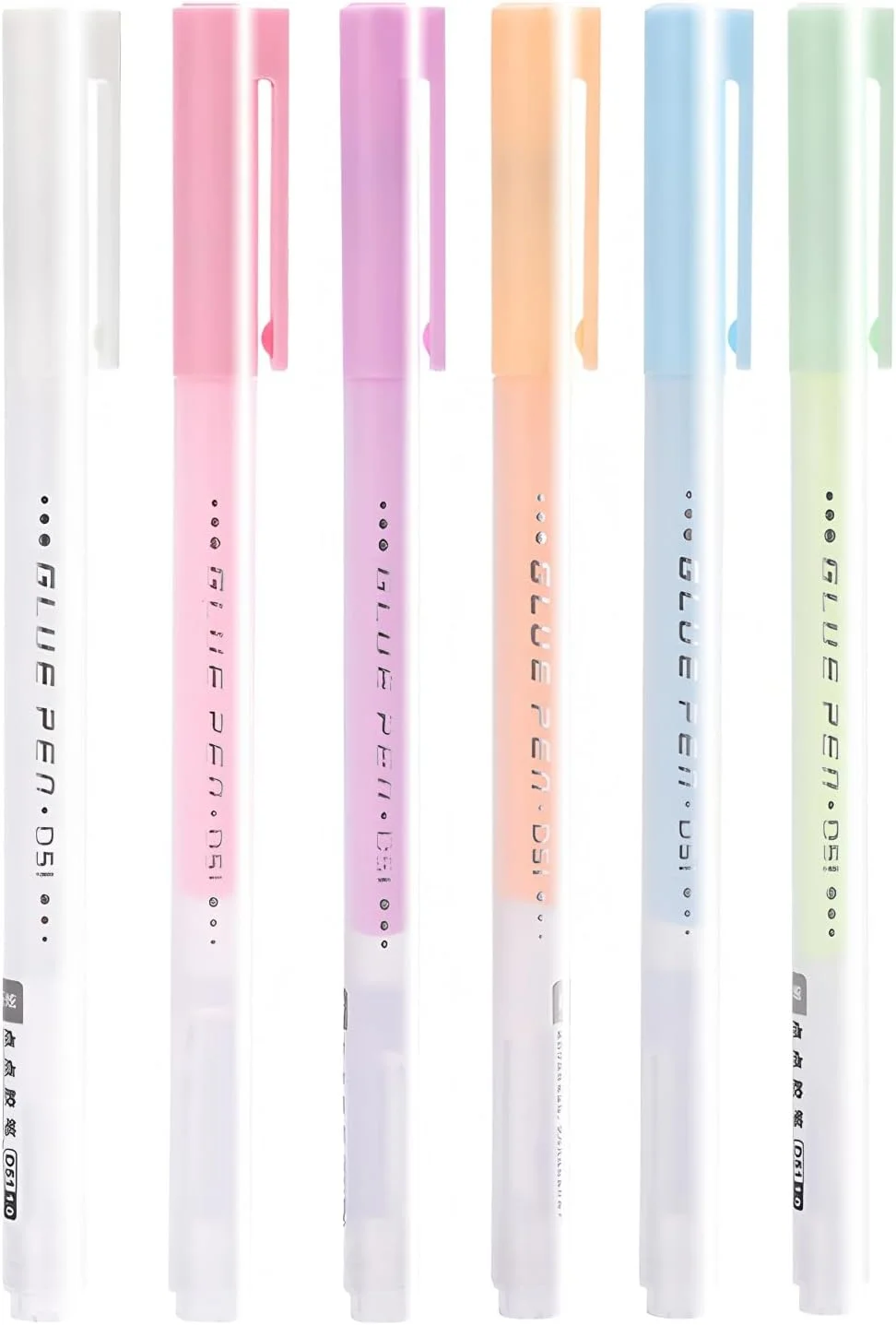 قلم چسب خشک‌شونده سریع، 6 عدد قلم چسب اسکرپ بوکینگ، استفاده از چسب مانند نوشتن، قلم‌های چسب چند رنگ برای کاردستی، اسکرپ بوکینگ، کارت‌سازی، لوازم مدرسه کودکان، طراحی و کاغذسازی DIY