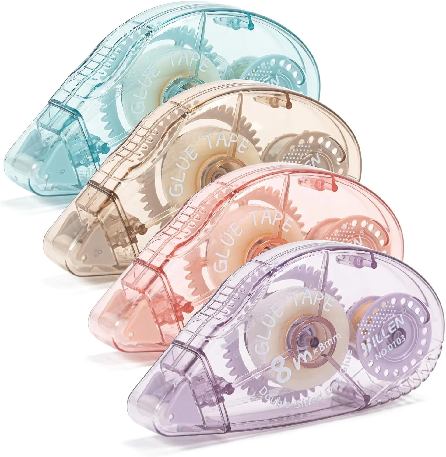 غلتک چسب دو طرفه 4 عددی، لوازم اسکرپ بوک، غلتک چسب برای صنایع دستی، نوار چسب دو طرفه برای اسکرپ بوکینگ، لوازم دفتر مدرسه خانگی برای ژورنال نویسی (0.31 اینچ X 26.25 فوت)