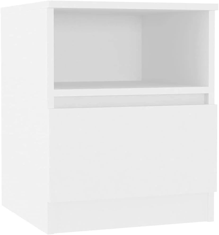 کابینت کنار تختی vidaXL با کشو، کابینت ذخیره سازی، میز کنار تخت، قفسه، پایه تلفن، مبلمان اتاق نشیمن و اتاق خواب، چوب مهندسی شده سفید کابینت کنار تختی vidaXL با کشو، کابینت ذخیره سازی، میز کنار تخت، قفسه، پایه تلفن، مبلمان اتاق نشیمن و اتاق خواب، چوب مهندسی شده سفید