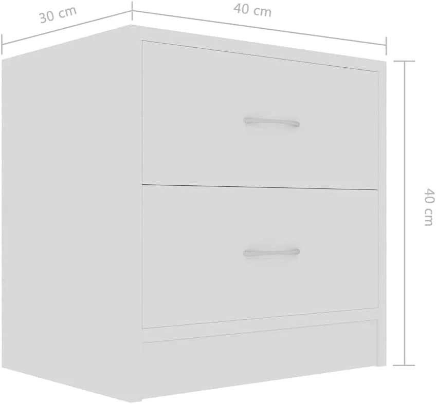 میز کنار تختی ویدا ایکس ال، میز کنار مبلی، میز کشودار، مناسب اتاق خواب، دکوراسیون منزل، چوب مهندسی شده سفید