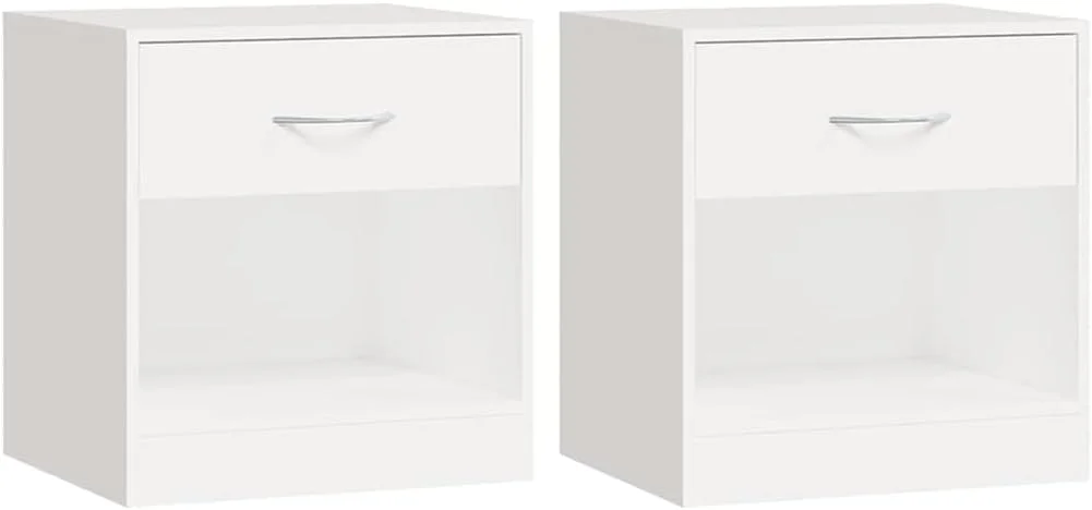 ویدا ایکس ال 2 عدد میز کنار تختی با کشو، مناسب اتاق خواب، نشیمن، مبلمان منزل، میز کنار تخت، میز کشو دار، پایه تلفن، سفید ویدا ایکس ال 2 عدد میز کنار تختی با کشو، مناسب اتاق خواب، نشیمن، مبلمان منزل، میز کنار تخت، میز کشو دار، پایه تلفن، سفید